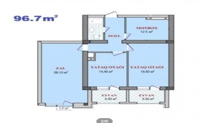Satılır — 3 otaqlı  yeni tikili  97 m²   Azərbaycan Bakı Qulu Quliyev kücəsi          (000454)