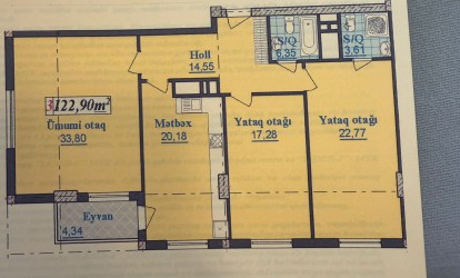 Satılır — 3 otaqlı  yeni tikili  129 m²  Bakı Nəsibbəy Yusifbəyli kücəsi