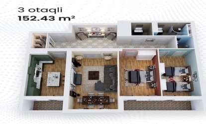 Satılır 154 m² 3 otaq  yeni tikili  , Gənclik m., Nəsimi r., Bakı